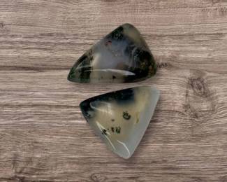 17.74 Carat Natural Moss Agate (Pair)