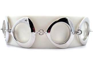 Artistic Geometric Open Halo Raindrop Link Bracelet