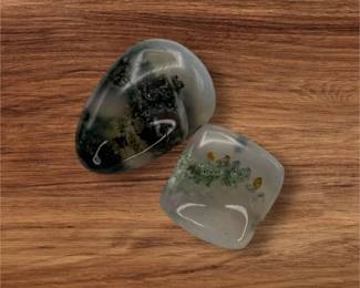 17.83 Carat Total Weight Natural Moss Agate Pair
