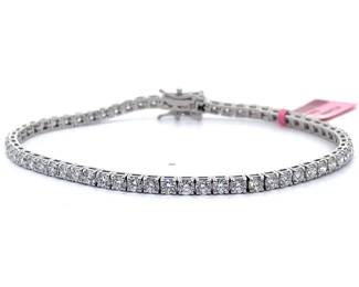 NEW! 5 Carat Diamond Tennis Bracelet in 14k White Gold
