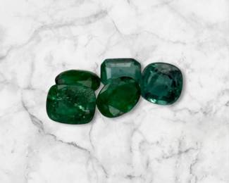 3.10 Carat Total Weight Natural Zambian Emerald Parcel (5 Stones)