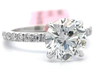 NEW! 3.50 Carat Diamond Pavé Ring in 14k White Gold