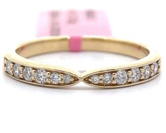 NEW! 0.25 Carat Diamond Pinched Stacking Ring in 14k Yellow Gold