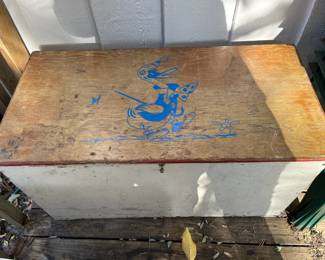 Old wood toy box