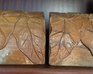 Hawaiian koa wood bookends