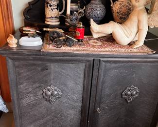 Antique cabinet painted black