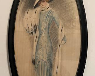 Another framed Gibson Girl also signed Shepherd