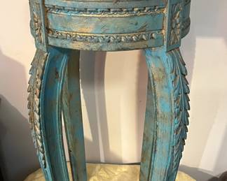 French blue washed decorator table