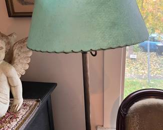 Floor lamp with fiberglass shade