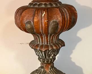 Vintage architectural chalkware lamps - pair