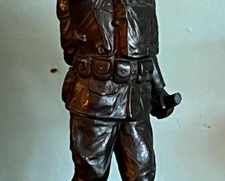 E M Viquesney bronze statue - missing rifle and barbed wire