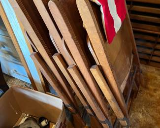 1930s folding wood funeral/hall chairs