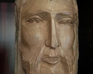 Carved face of Jesus