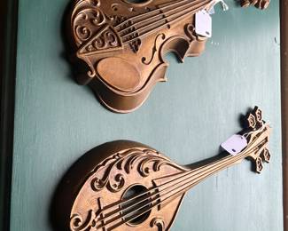 Vintage 70s Sexton Metal Wall Hanging Instruments 