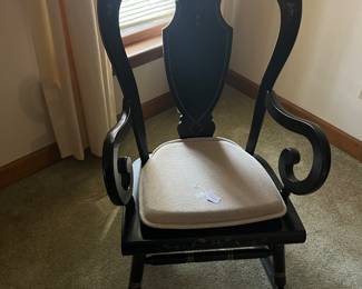 Black wooden rocking chair