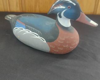 handcarved and handpainted wood duck decoy