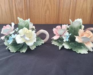 Capodimonte porcelain candle holder