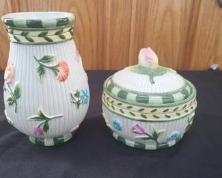 Fitz and Floyd Fleur de Provence covered butter dish or cannister or vase