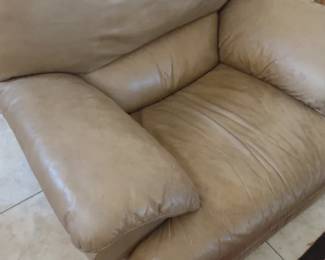 beige leather recliner chair