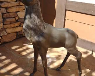 bronze statue of a deer