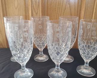 6 Shannon Crystal Stephanie by Godinger iced tea goblets