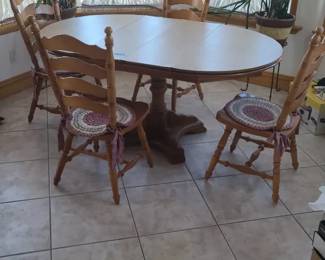 dining table with ladderback chairs