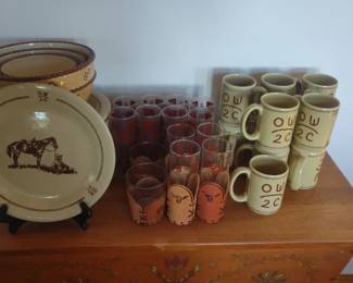 collection of Westernthemed dinnerware