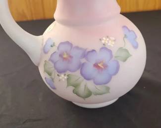 Fenton Blue Burmese pitcher