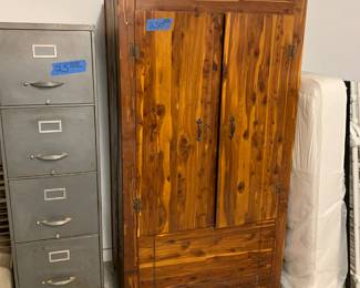 file cabinet and armoire, iron baby bed