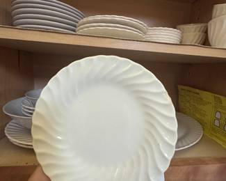 white set dishes