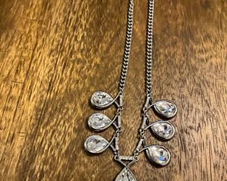 Beautiful clear crystal and silver colored necklace