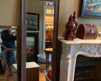#151	Wood Floor Mirror w/Decorative Top - Beveled - 21x74	 $100.00 			
