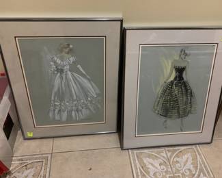 #173	Set of 2 Designer Dress Prints Framed	 $28.00 			
