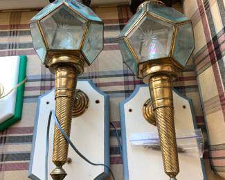 #96	set of 2 Wall Mount Lamps - Plug In 	 $20.00 			
