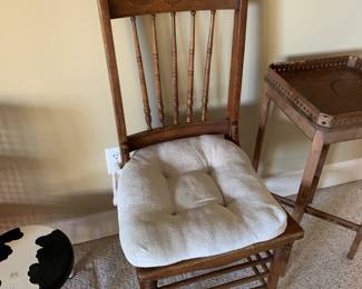 #103	Wooden Chair (as is cain seat)	 $20.00 			
