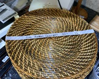 #54	10 rattan Chargers	 $40.00 			

