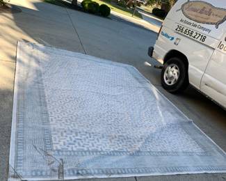 #87	Machine Made/Non-Skid Area Rug w/rubber Back built in - Blue & White - 8x10 (as is scuff)	 $30.00 			
