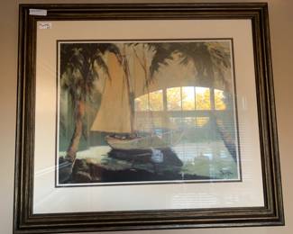 #138	Print of Sailboat under Glass Framed - 42x38	 $65.00 			
