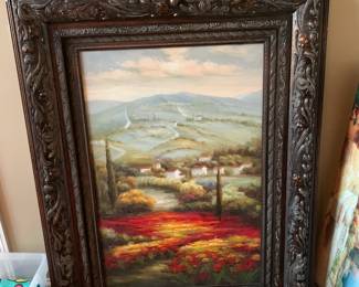 #136	Italian Painting of Fields - Oil in Heavy Frame - 40x51	 $100.00 			
