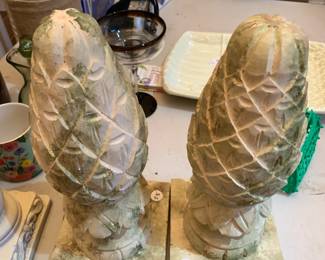 #159	Set of 2 Wood Painted Pineapples	 $20.00 			
