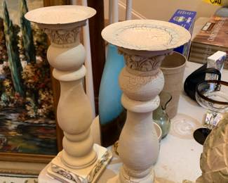 #160	Set of 2 Metal Candlesticks - Painted 	 $20.00 			
