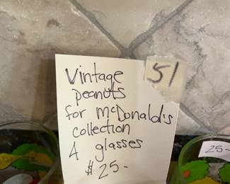 #51	Vintage Peanuts McDonalds Set of 4 Glasses	 $25.00 			
