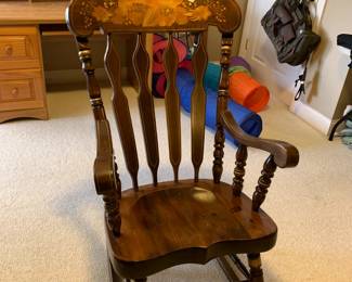 #108	Heavy Wood Rocker w/decal on Top 	 $60.00 			
