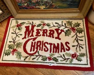 #161	Hooked Christmas Rug - 43x28	 $20.00 			
