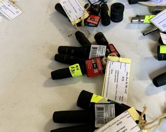 #71 Manna House Craftsman Black Sockets - 1", 1 3/16", 1/2" ad 3/16" $25.00
#72 Manna House Craftsman 15mm, 9mm and 11mm Sockets $15.00
#73 Manna House Craftsman Sockets - 7/8", 11/16, 9/16" and 1/2" $20.00
#74 Manna House Craftsman Sockets - 9/16", 7/8", 5/8" and 1/2" $20.00
#75 Manna House Craftsman Sockets - 25mm, 22mm, 12mm, 14mm, and 15mm $30.00
#76 Manna House Craftsman Sockets - 12mm., 17mm, 14mm, 11mm, and 10mm $30.00
#77 Manna House Craftsman Sockets - 5/8, 1/2", 9/1, 6", 11/16" $30.00
#78 Manna House Craftsman Adjustable Socket Wrenches - 18mm, 19mm, 17mm, 15mm and 14mm $50.00