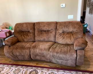 #17	microfiber double recliner sofa 82" long	 $125.00 			
