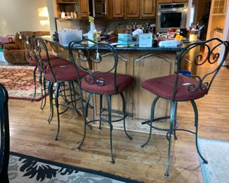 #134	Set of 5 Metal Base Swivel Barstools - 30" Tall	 $150.00 			
