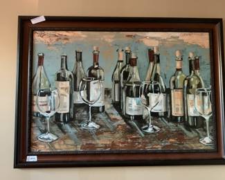 #137	Oil of Wine Bottles Framed - 41x30 - Signed	 $65.00 			
