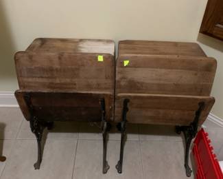 #169	Pair of old School Desk (as is condition) w/seat and Desk - 18x12-23x23	 $30.00 			
