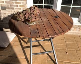 #37	Wood Folding Round Table w/Painted Blacklegs and wood Top - 35x29	 $50.00 			

